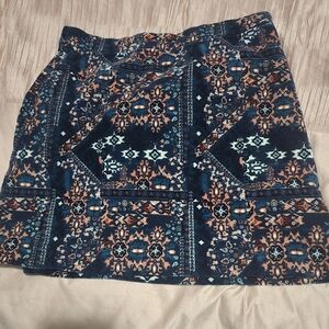 Patterned Blue and Orange Skirt